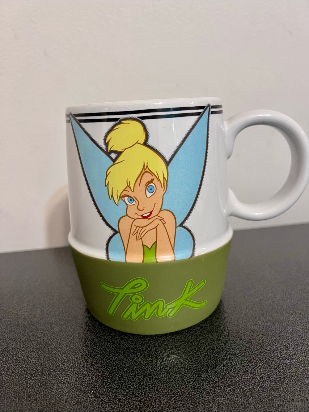 🧚 Rare Disney Store Tinker Bell “Tink” Large Collectible Mug